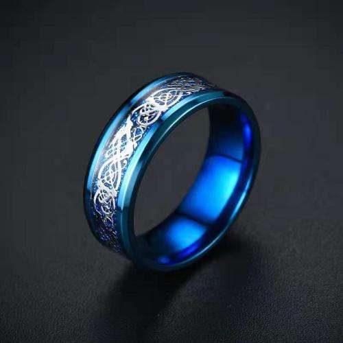 Mens Titanium Celtic Dragon Design Wedding Band. Ring Size 6,7,8,9,10,11,12,13